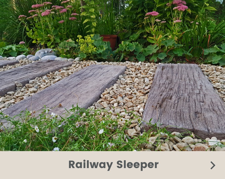 Railway Sleeper 830 Stepping Stones, Concrete Garden Stones
